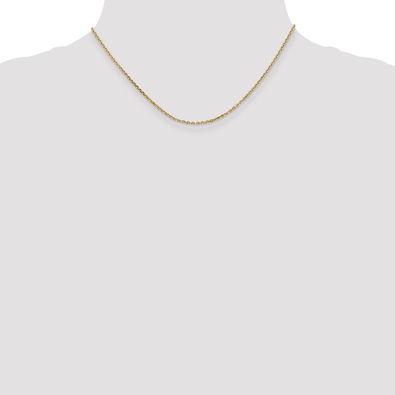 14K 26 inch 1.65mm Solid Diamond-cut Cable with Lobster Clasp Chain