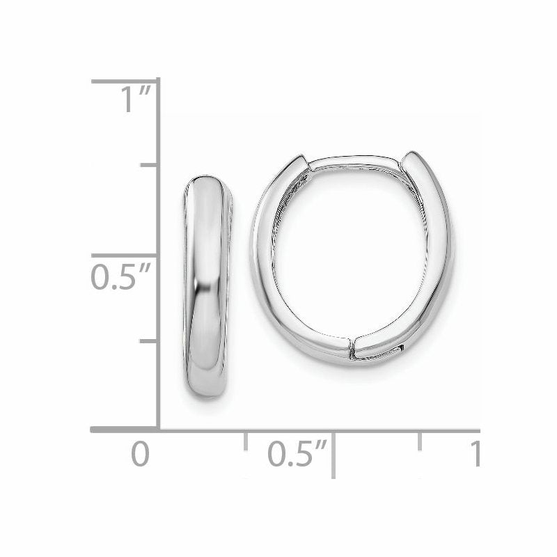 14k White Gold Hinged Hoop Earrings