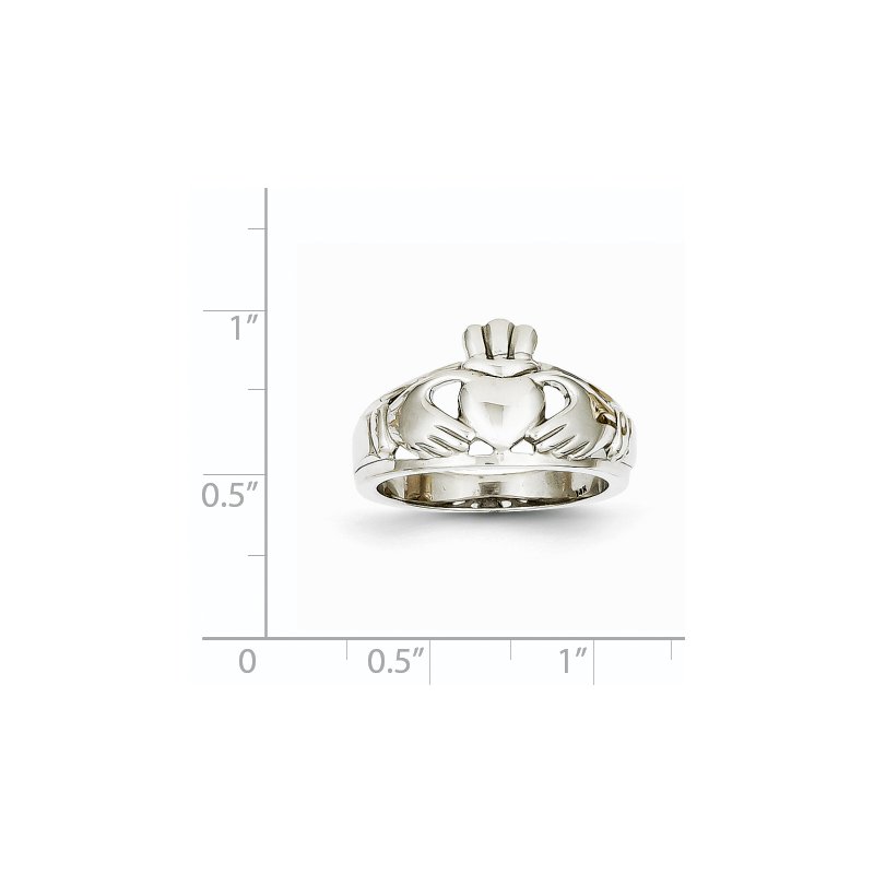 14k White Gold Ladies Claddagh Ring