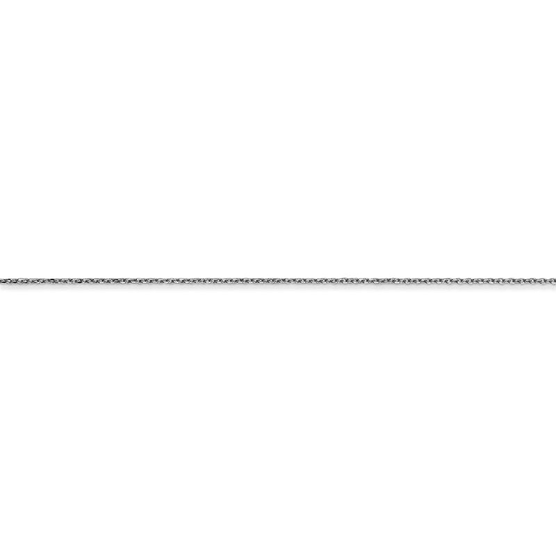 14K White Gold 14 inch .6mm Diamond-cut Round Open Link Cable with Spring Ring Clasp Chain