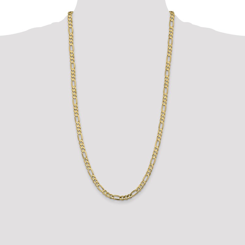 14K 26 inch 5.5mm Concave Open Figaro with Lobster Clasp Chain