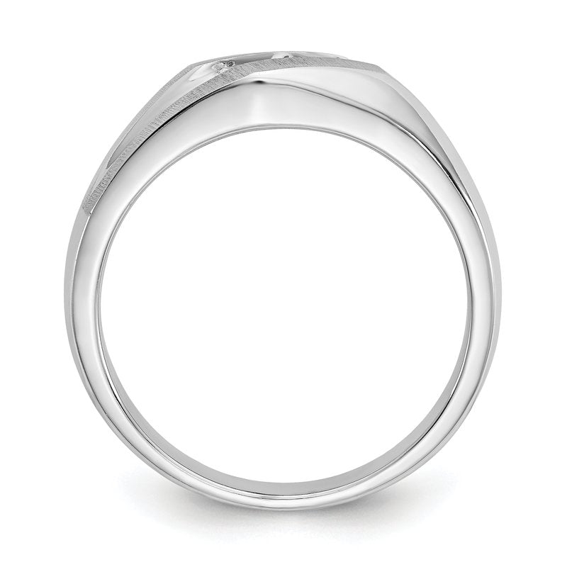 14K White Gold Men's 1/5 carat Lab Grown Diamond VS+ F+ Complete Brushed and Polished Band