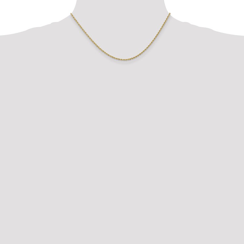 14K 1.6mm Solid Regular Rope Chain