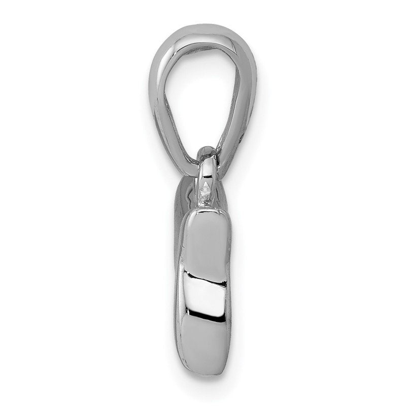 14k White Gold Polished Chai (Life) Pendant