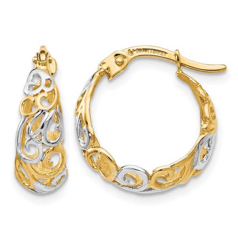 14K Two-tone Gold Earrings