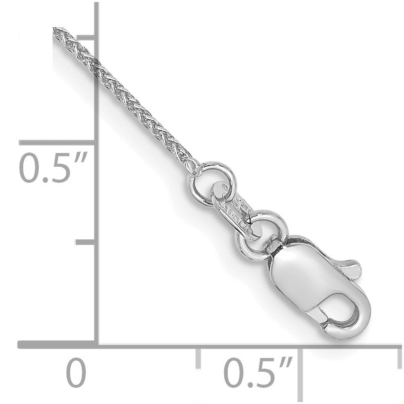 14K White Gold 10 inch .85mm Spiga with Lobster Clasp Anklet