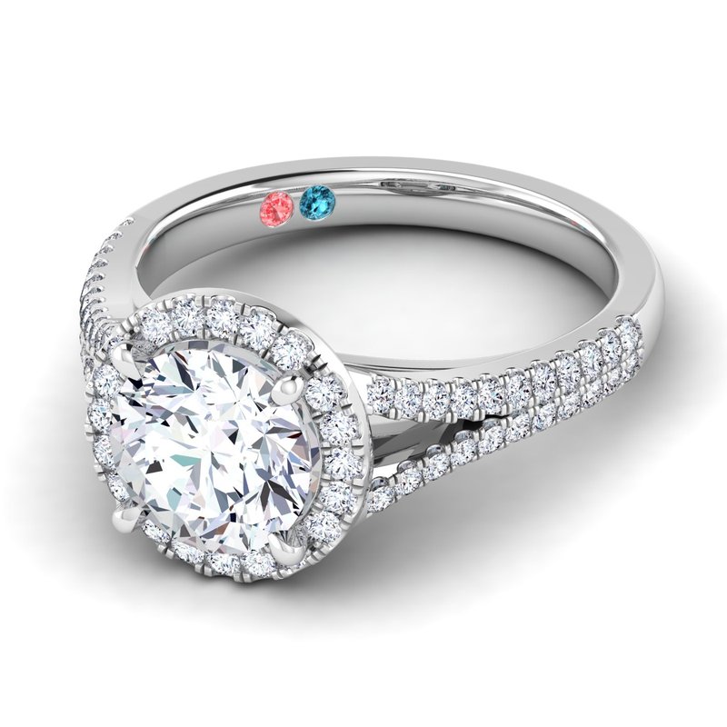 Lab Grown Diamond Halo Split Shank Ring