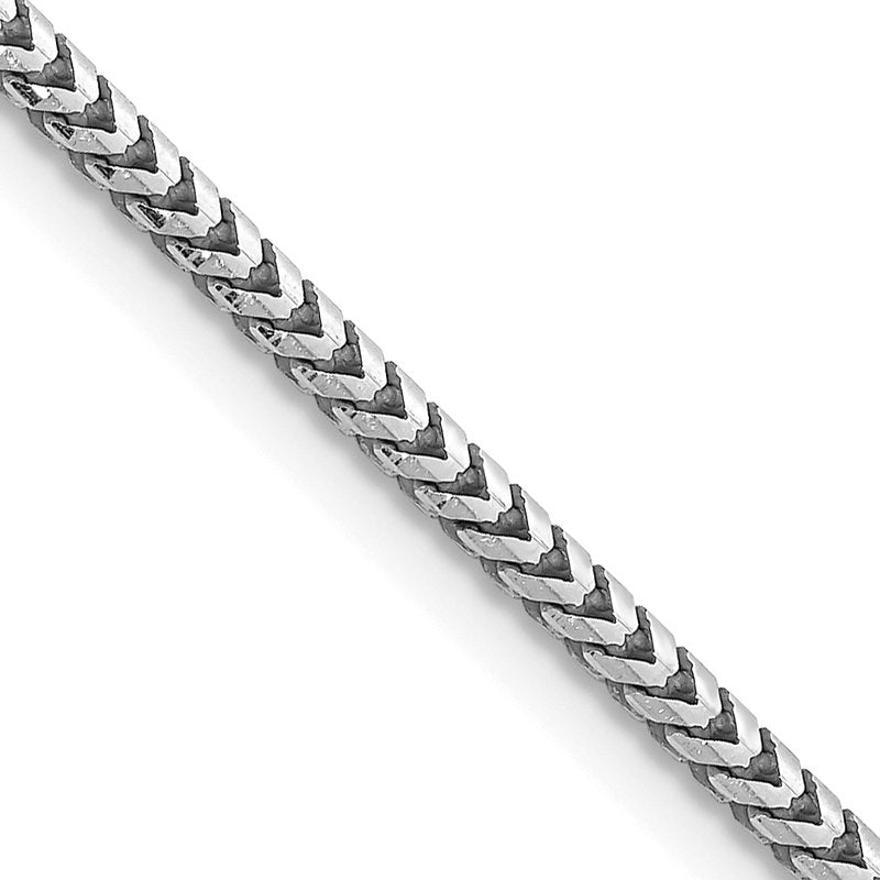 14K White Gold 16 inch 2.5mm Franco with Lobster Clasp Chain