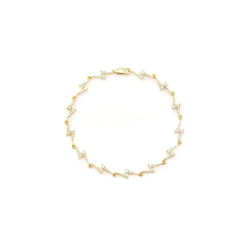 Lightning Bolt Eternity Bracelet 14K 1.33ctw