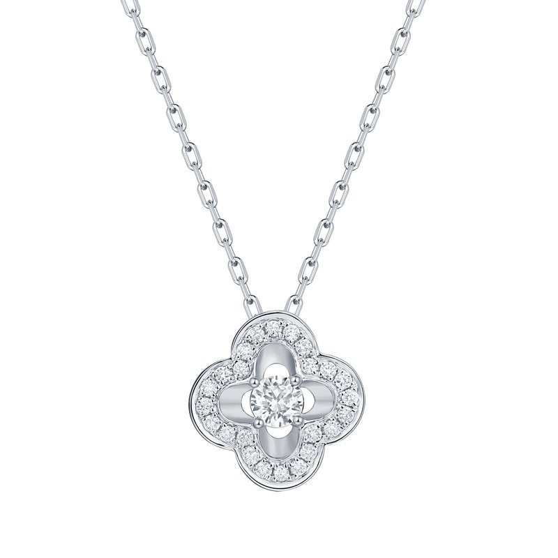 Smiling Rocks 0.35Ct E-F/SI1 Lab Grown Diamond Floral Pendant
