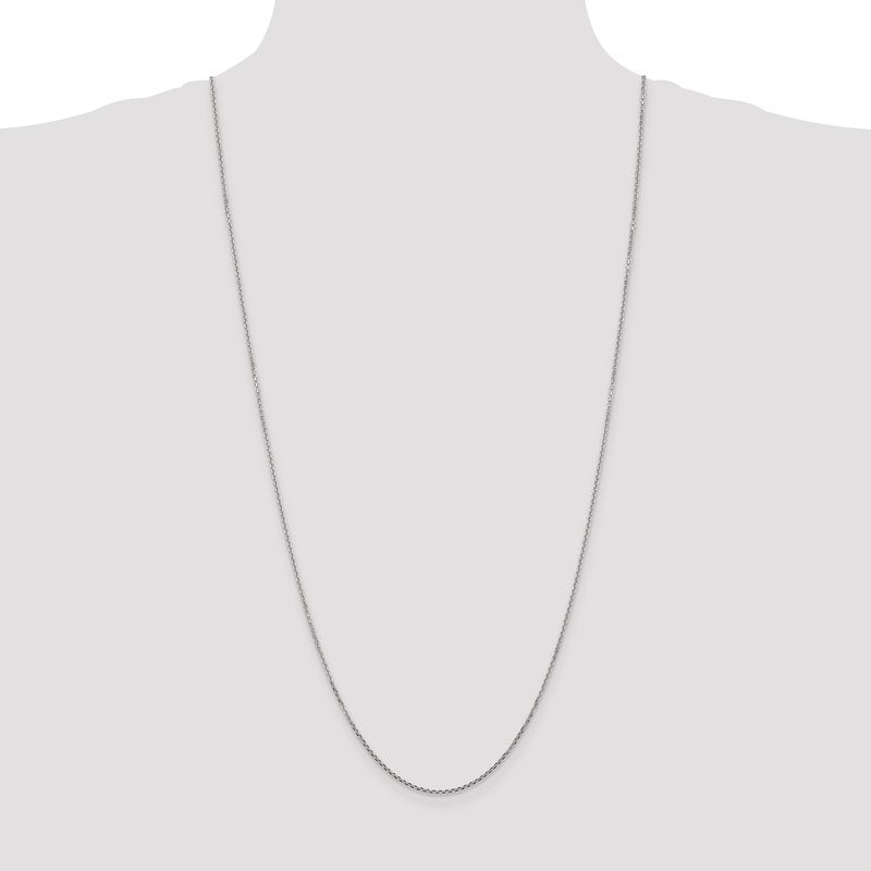 14K White Gold 10 inch 1.45mm Diamond-cut Cable with Lobster Clasp Anklet