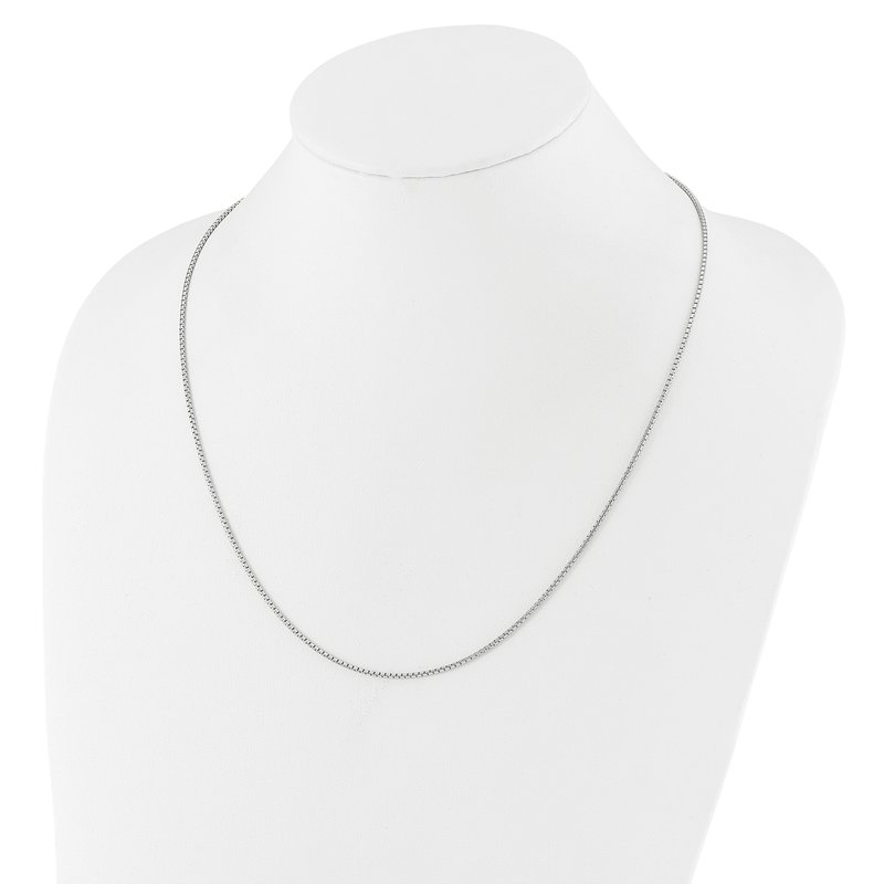 Sterling Silver RH-plated Adjustable 1.5mm Round Box Chain