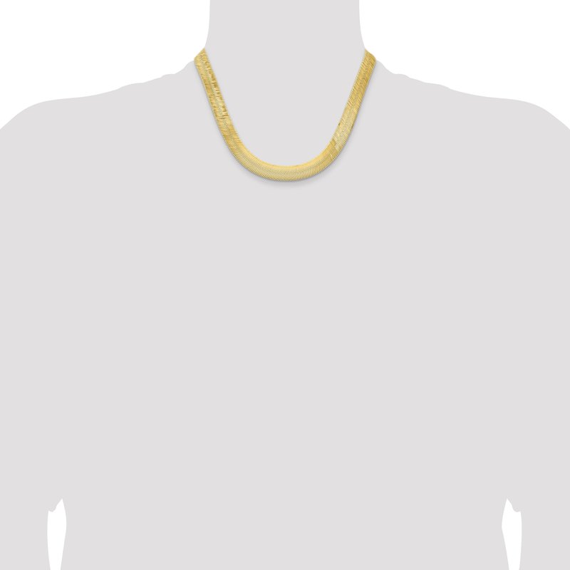 14K 18 inch 10mm Silky Herringbone with Lobster Clasp Chain