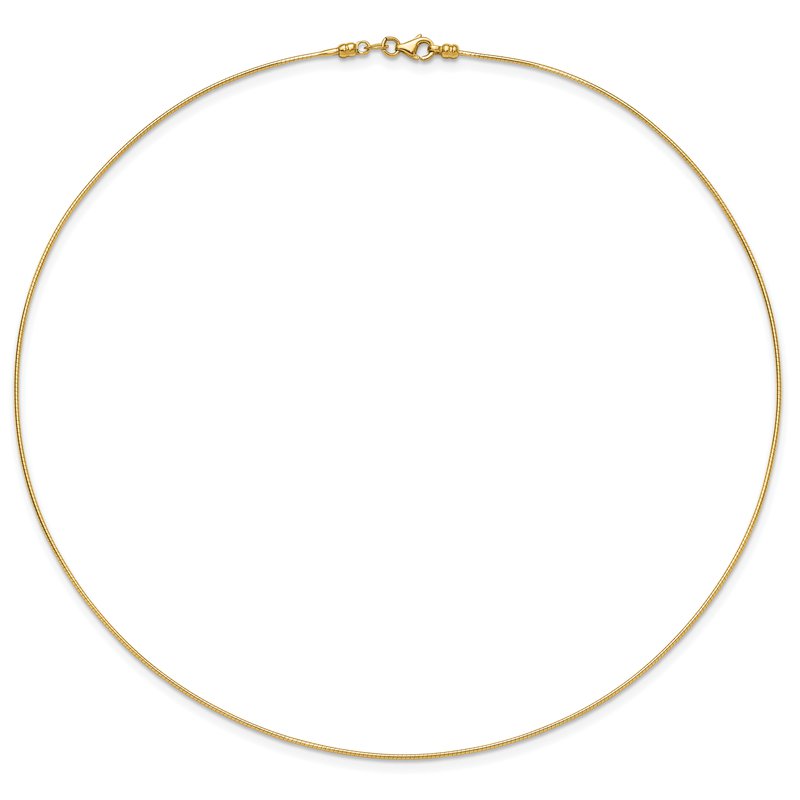 14K 1MM Round Detachable clasp Omega Necklace
