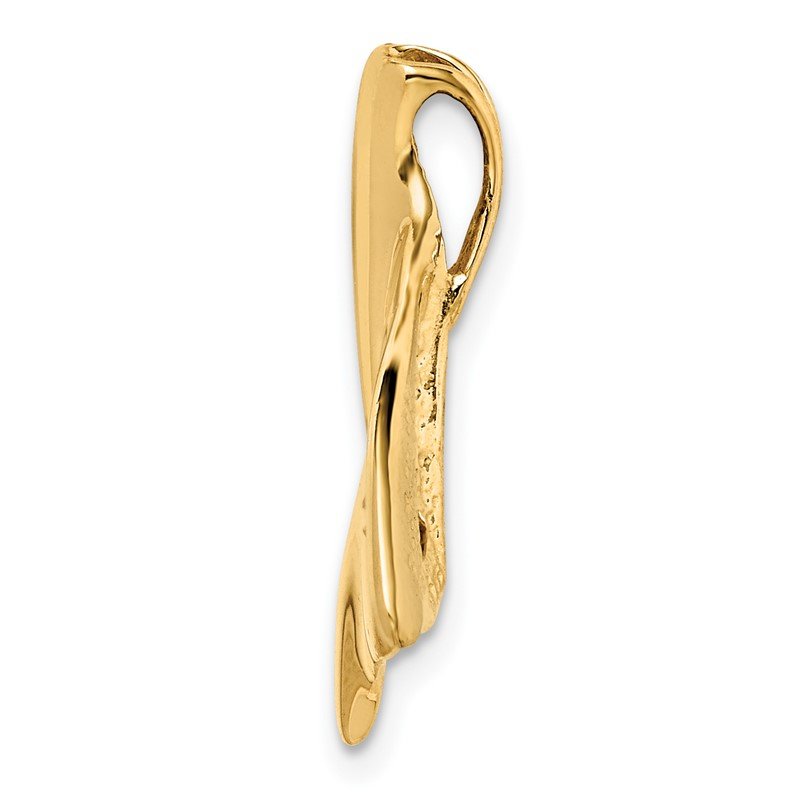 14K Diamond Whale Tail Chain Slide