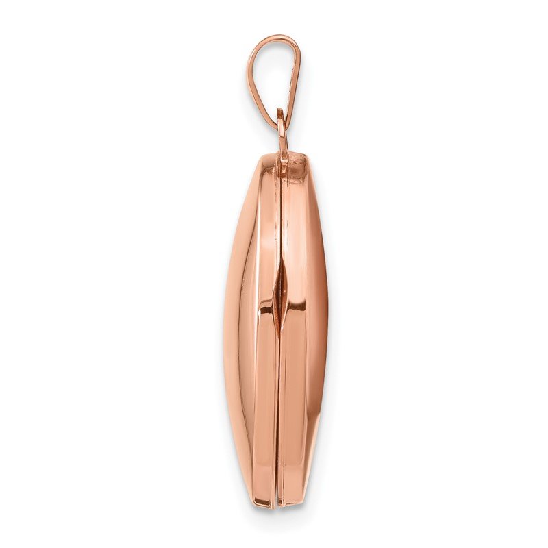 14k Rose Gold Polished Plain 21mm Oval Locket