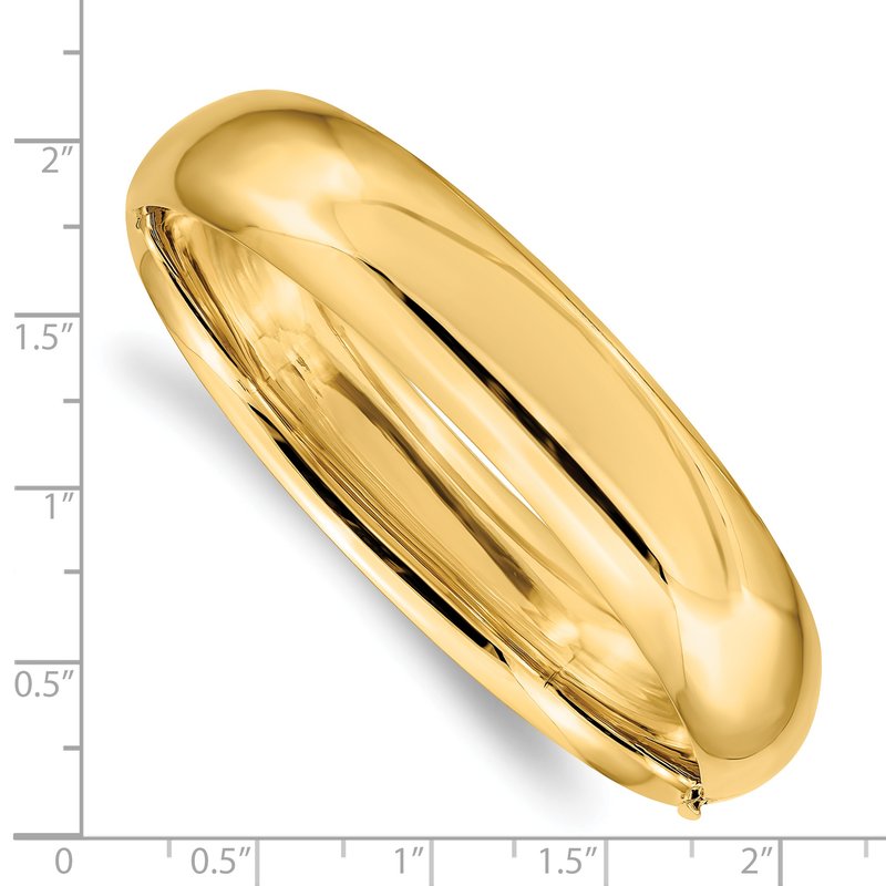 14k 9/16 Oversize High Polished 14.5mm Hinged Oval Bangle Bracelet