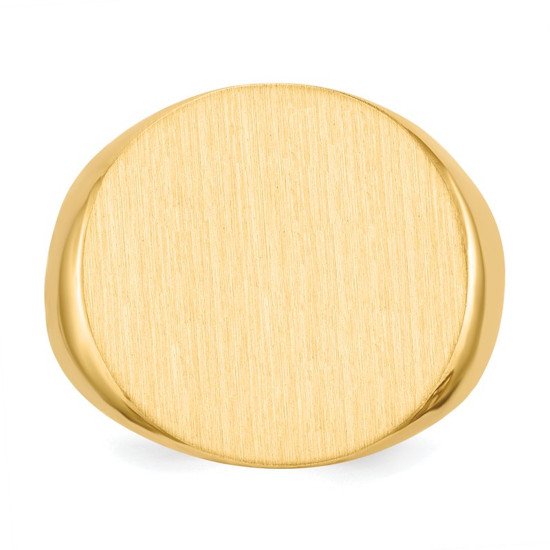14k 21.0x21.5mm Closed Back Mens Signet Ring