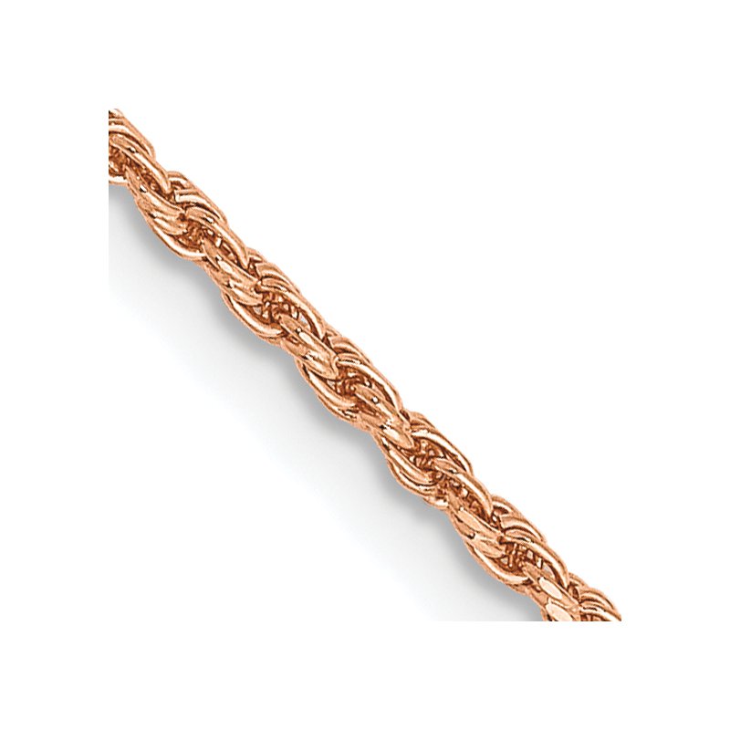 14K Rose Gold 10 inch 1.5mm Diamond-cut Man Made Rope with Lobster Clasp Anklet