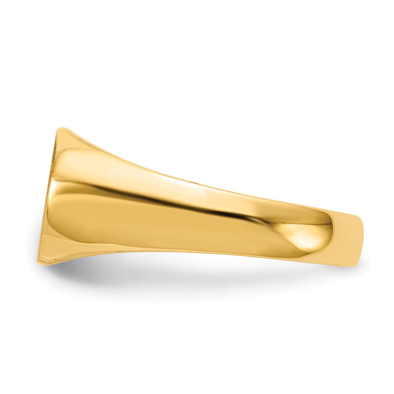 14k 13.5x8.0mm Closed Back Signet Ring