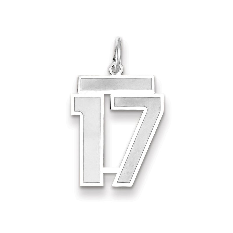 14kw Medium Satin Number 17 Charm