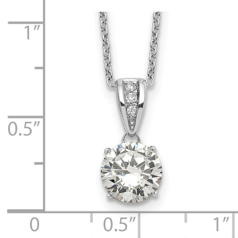 Sterling Silver Rhodium-plated with Gold-plated Accent Brilliant-cut 8mm CZ XO Gallery 18 Inch Necklace
