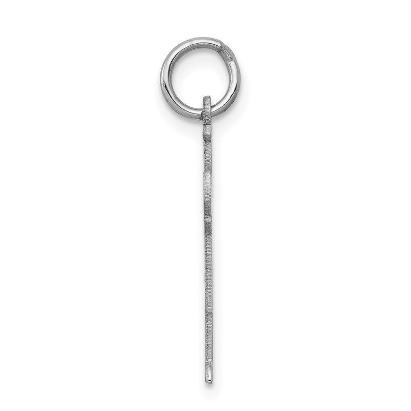 14k White Gold The Kids Small Heart Shirt Boy Engravable Kiss Charm