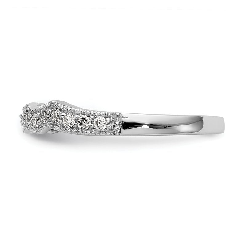 14K White 1/4 carat Lab Grown Diamond VS+ F+ Complete Wedding Band
