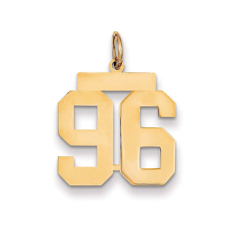 14k Medium Polished Number 96 Charm