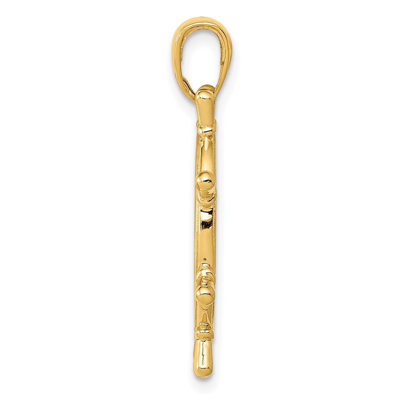 14K  3-D Ships Wheel Pendant