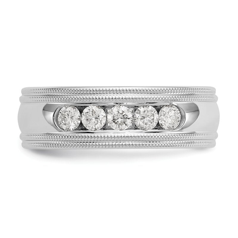 14K White Gold 1/2 carat Lab Grown Diamond VS+ F+ Size 10.5 Complete Double Miligrain Band