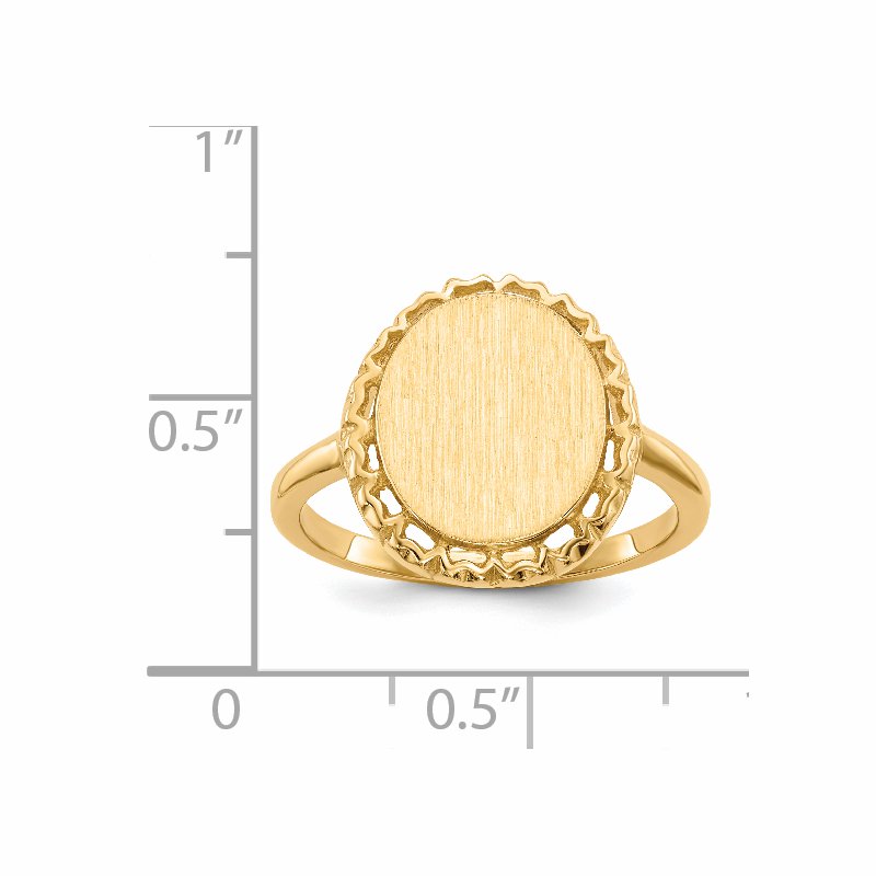 14k 11.0x12.5mm Open Back Signet Ring