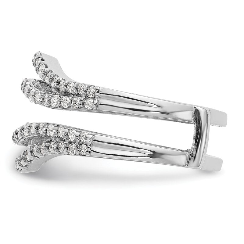14K White Gold 5/8 carat Lab Grown Diamond VS+ F+ Complete Ring Guard