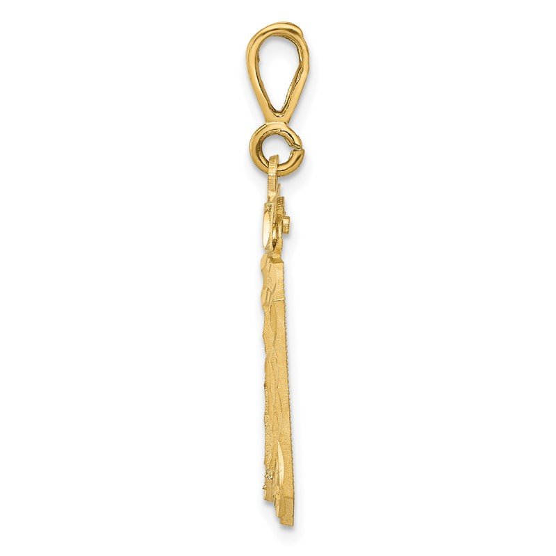 14k Large Brushed Diamond-cut Number 30 Charm