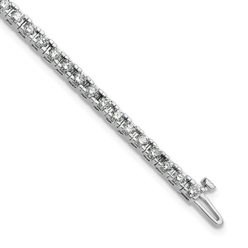 14K White Gold 2 7/8 carat Lab Grown Diamond VS+ F+ Complete Tennis Bracelet