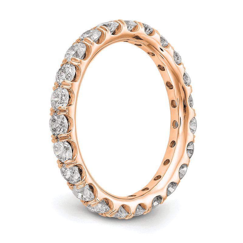 14K Rose Gold 1/2 carat Lab Grown Diamond VS+ F+ Size 4.5 Complete Eternity Band