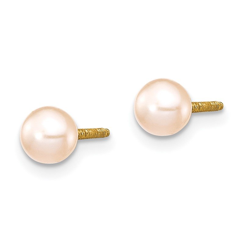 14k Madi K 4-5mm Pink Freshwater Cultured Pearl 5.5 inch Bracelet and Post Earrings Set