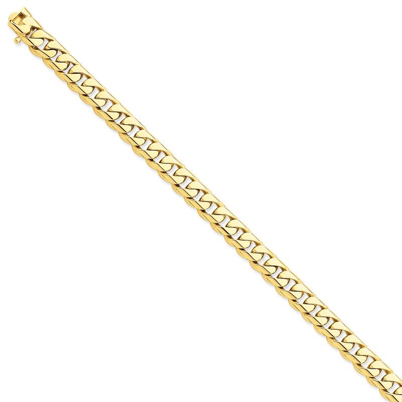 14K 20 inch 8.4mm Hand Polished Rounded Curb Link with Box Catch Clasp Chain