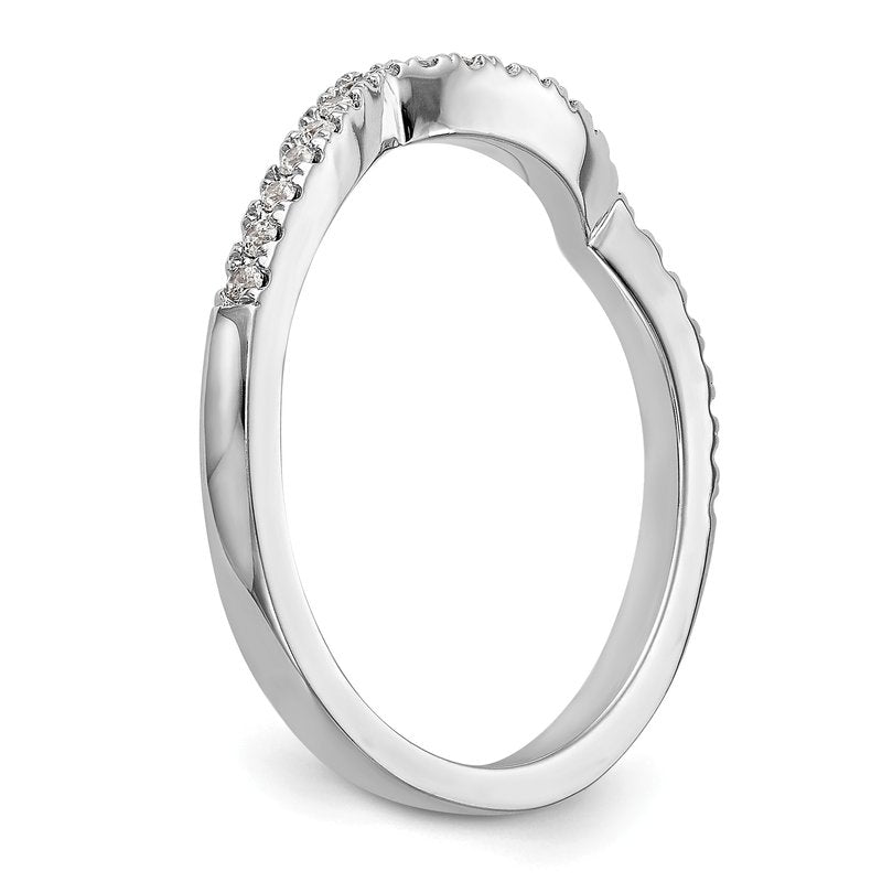 14K White Gold 1/5 carat Lab Grown Diamond VS/SI  D E F  Wedding Band