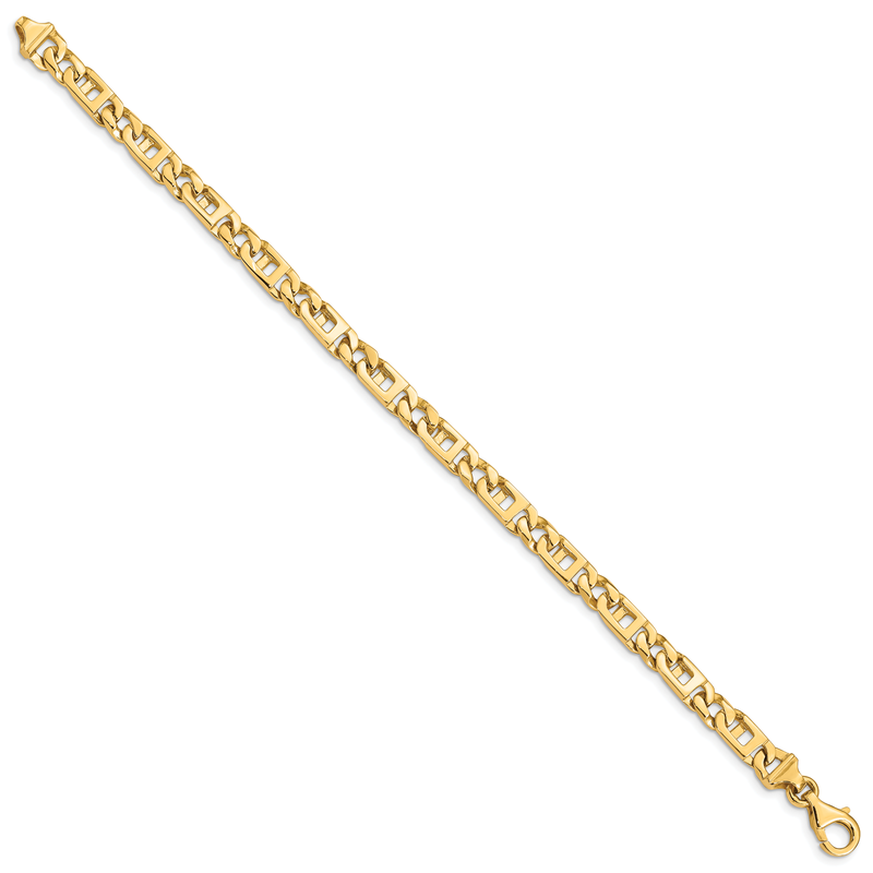 14K 18 inch 5.9mm Hand Polished Fancy Link with Fancy Lobster Clasp Chain