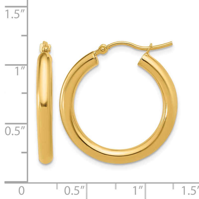 10K Polished Hinged Hoop Earrings