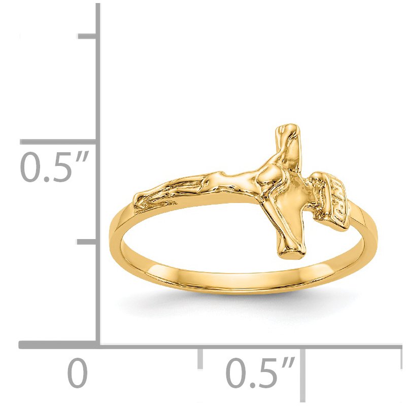 14k Childs Polished Crucifix Ring