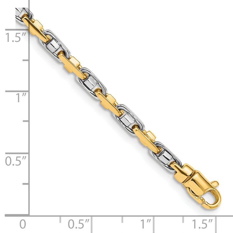 14K Two-tone 18 inch 3.5mm Fancy Link with Lobster Clasp Chain