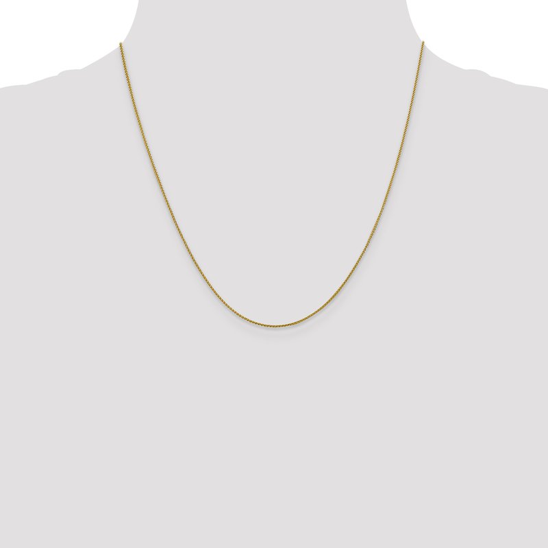 18K 16 inch 1mm Diamond-cut Spiga with Spring Ring Clasp Chain