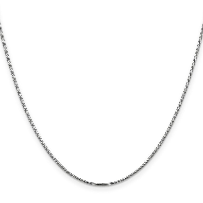 14K White Gold 1mm Round Snake Chain