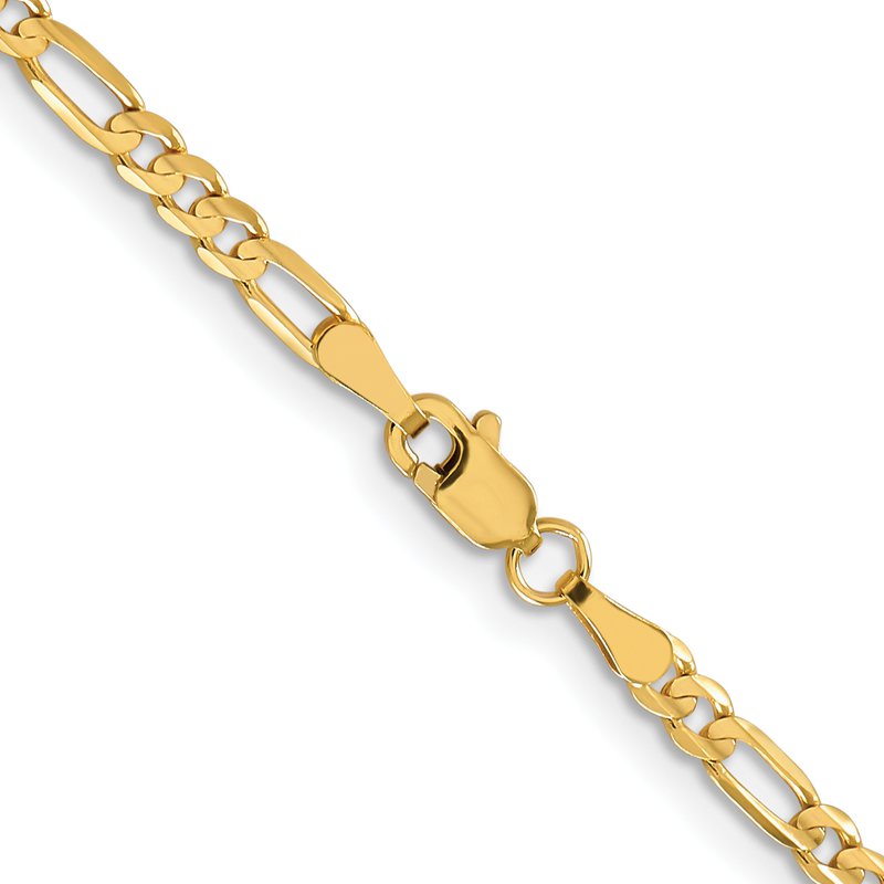 10K 3mm Concave Figaro Chain Anklet