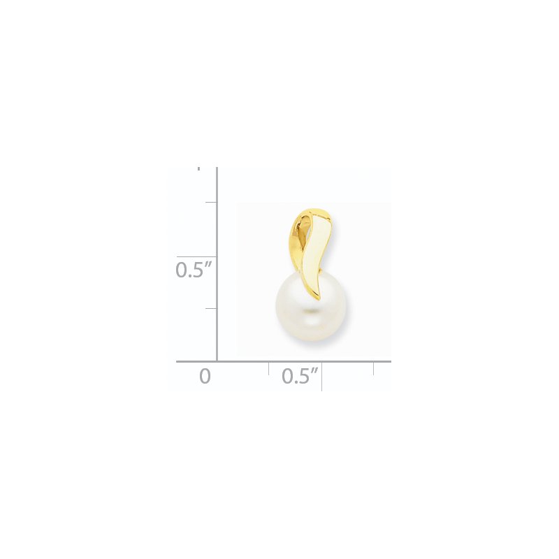 14k 8-9mm White Button Freshwater Cultured Pearl Slide Fits up to 3mm Regular/4mm Fancy or Reversible Omega