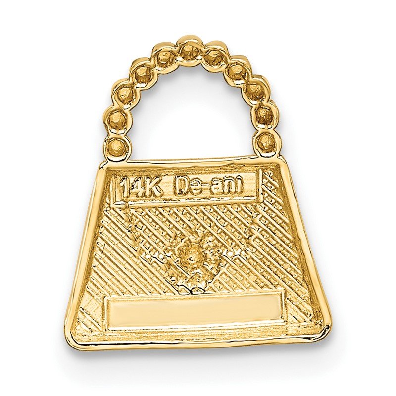 14K and White Rhodium Purse Chain Slide Pendant