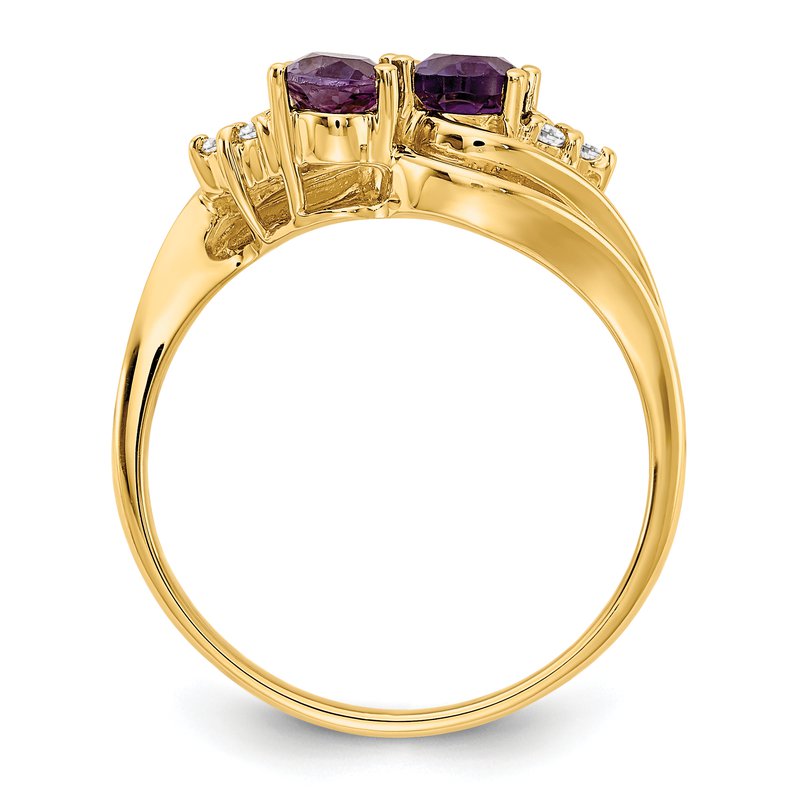 14k 6x4mm Oval Amethyst VS Diamond ring