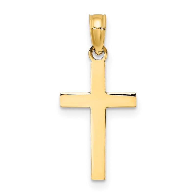 14k Beveled Cross Charm
